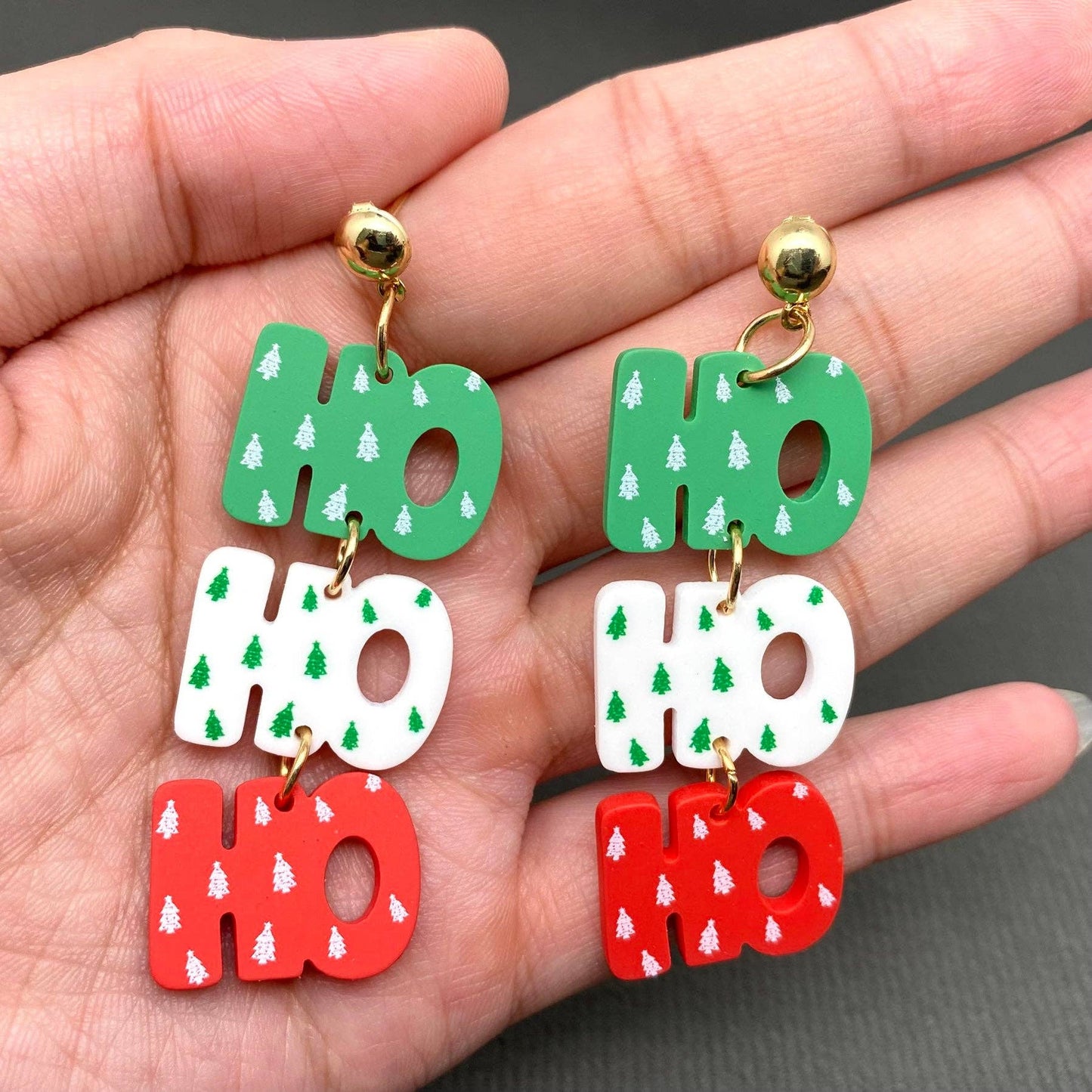 HO HO HO Acrylic Earrings