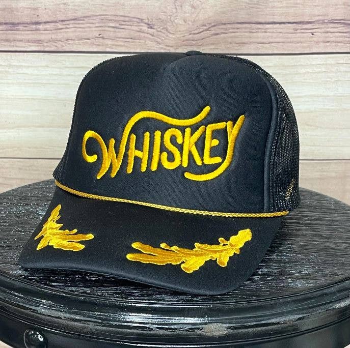 Whiskey Embroidered Trucker Hat