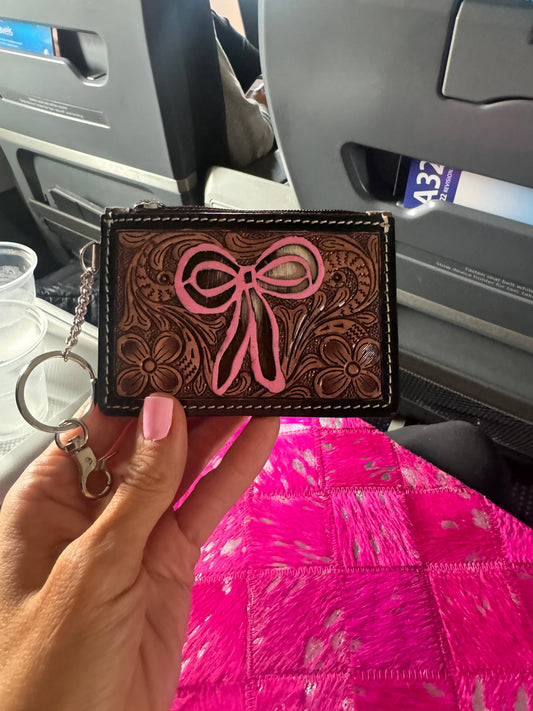 Tooled Leather Keychain Wallet