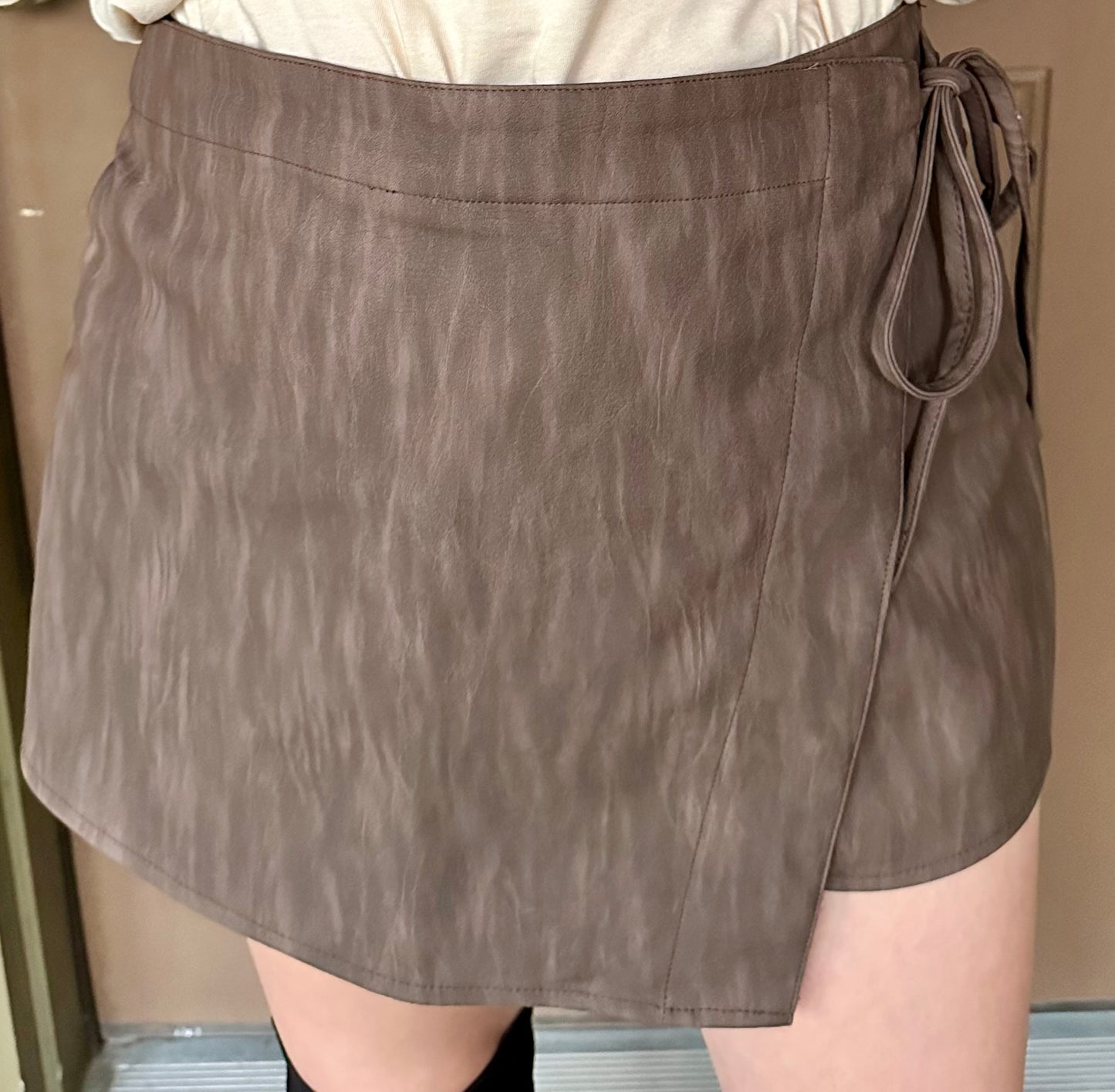 Lather In Leather Skort