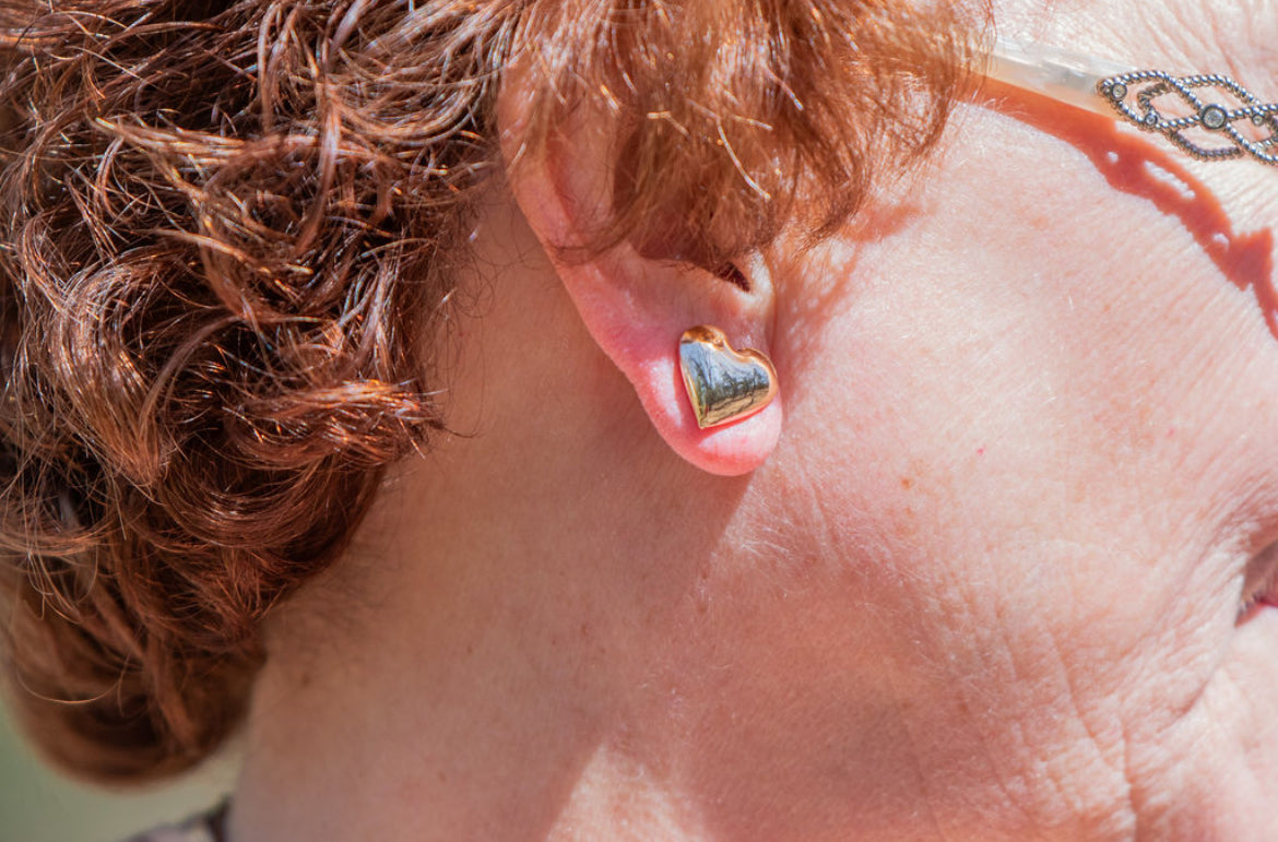 Gold Heart Studs