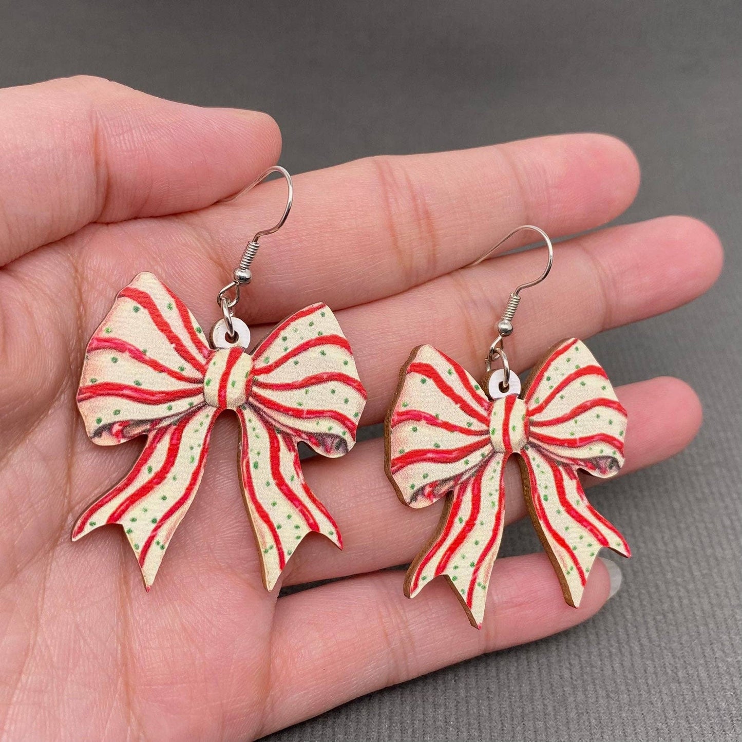 Wooden Bow Earrings