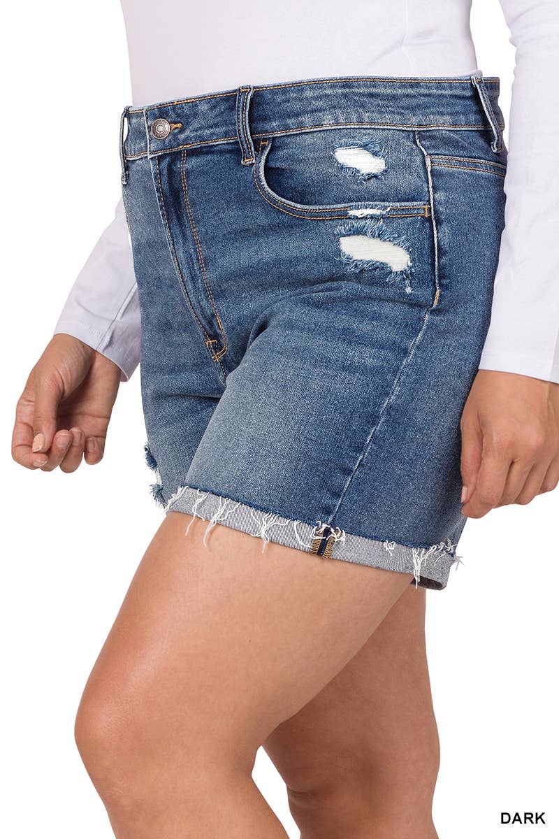 Savannah Denim Shorts Plus