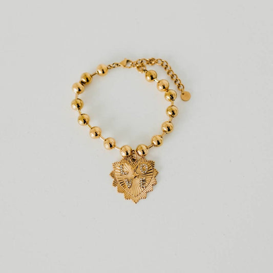 Sunburst Heart Love Beaded Bracelet - WATERPROOF