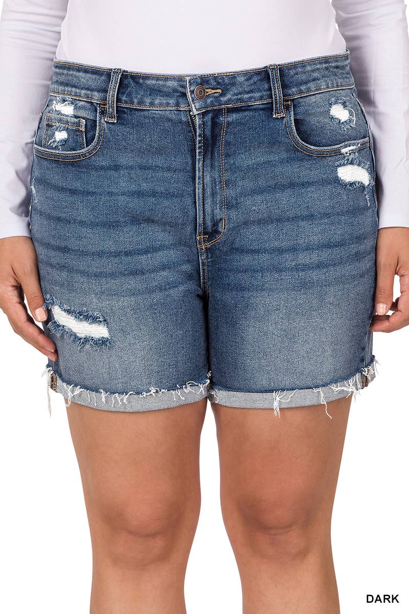 Savannah Denim Shorts Plus