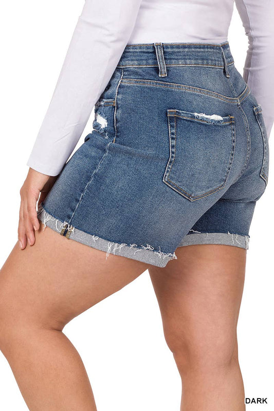 Savannah Denim Shorts Plus