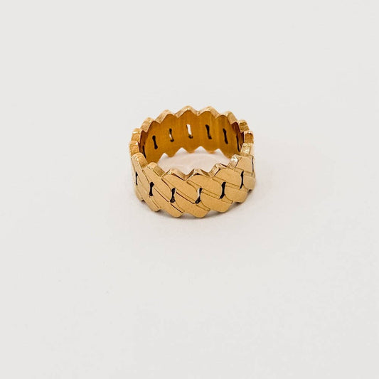 Banded Metal Statement Ring - WATERPROOF