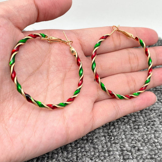 Christmas Spiral Earrings