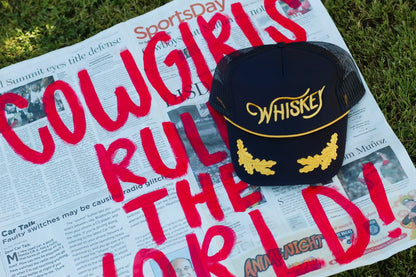 Whiskey Embroidered Trucker Hat