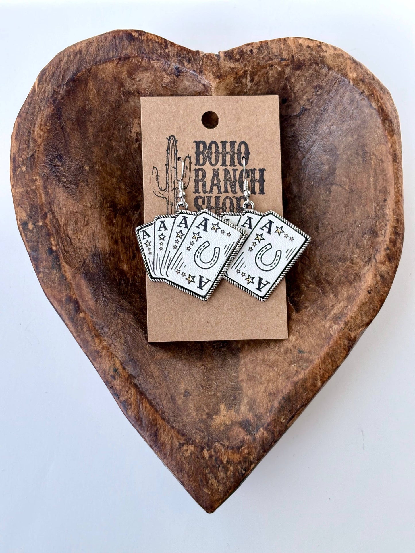 Ace High Leather Earrings