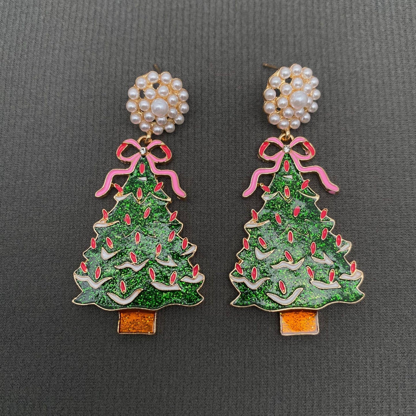 Enamel Christmas Tree Earrings