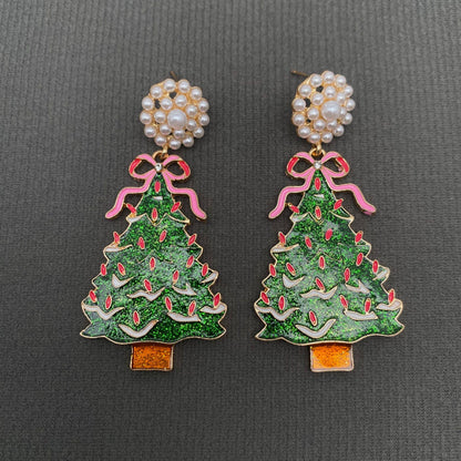 Enamel Christmas Tree Earrings