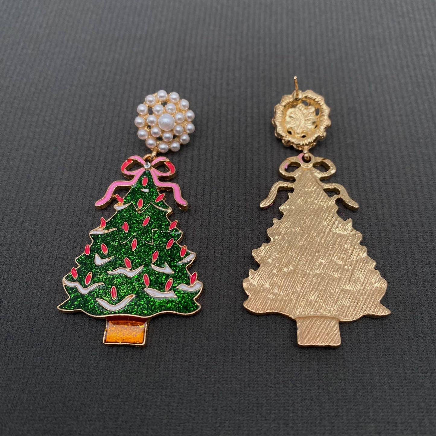 Enamel Christmas Tree Earrings