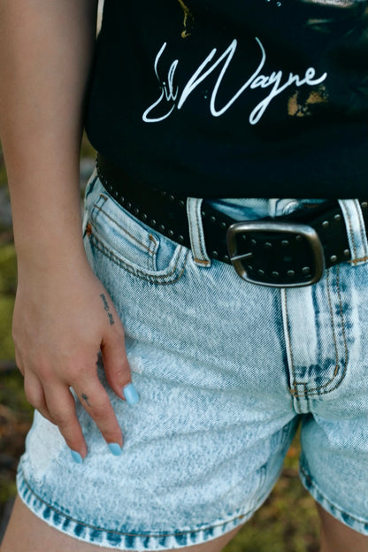 Acid Wash Denim Shorts