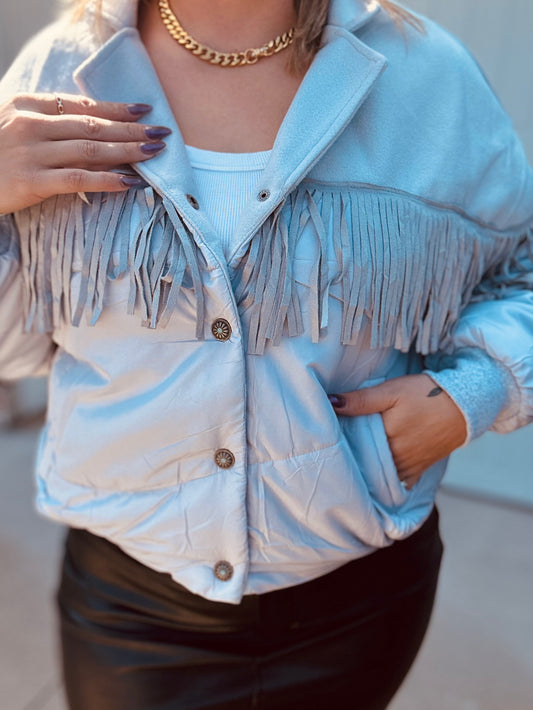 YALL FLY FRINGE JACKET *CHROME