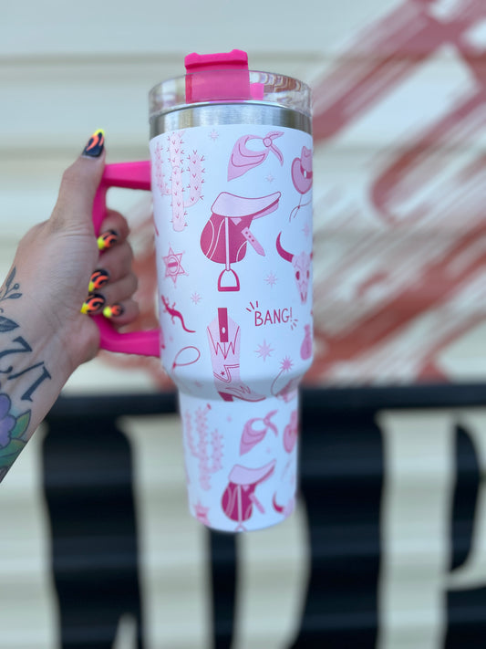 Pink Cowgirl Tumbler