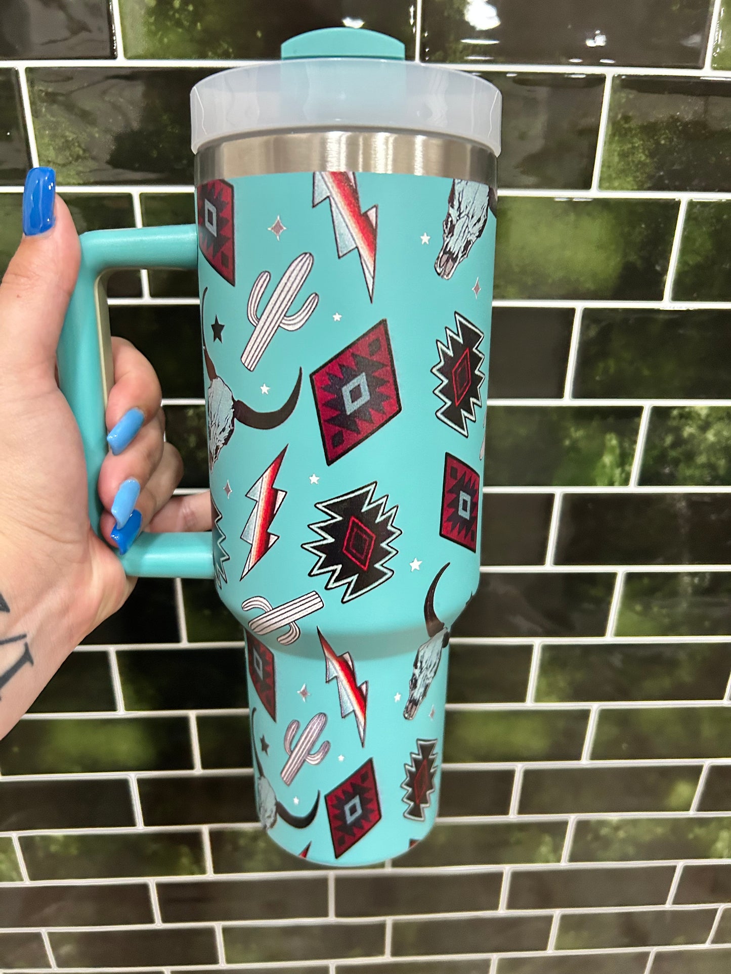 Turquoise Western Tumbler