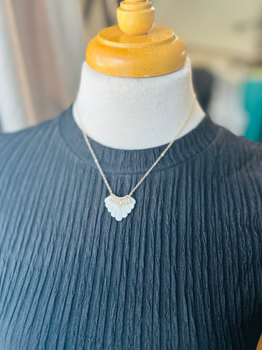 Diamond Fan Necklace