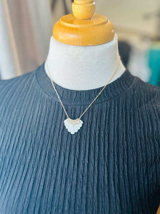 Diamond Fan Necklace