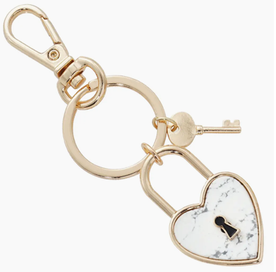 Heart Lock Charm Keychain