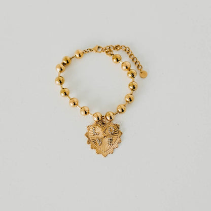 Sunburst Heart Love Beaded Bracelet - WATERPROOF