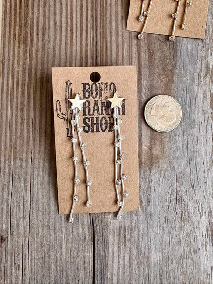 Callie Rhinestone Fringe Earrings