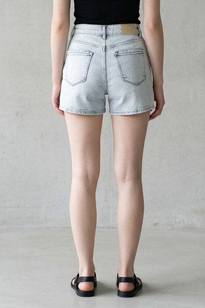 Acid Wash Denim Shorts
